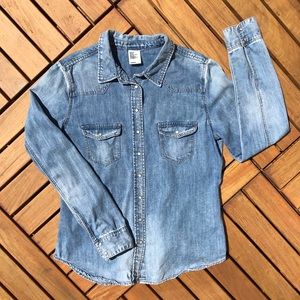 H& M Long Sleeve Denim Shirt